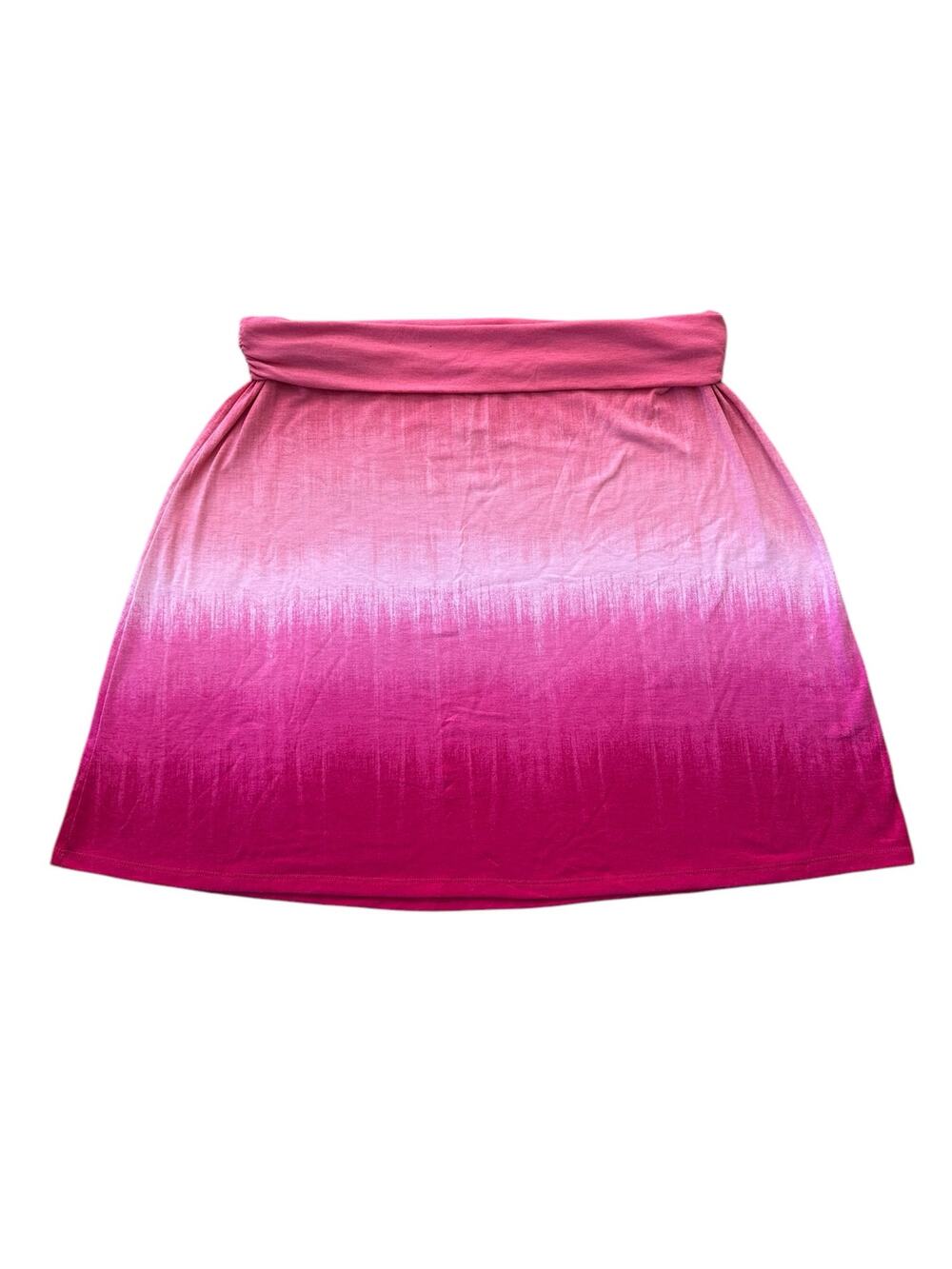 NEW Faded Glory Pink Coral Knit Umbre Knee Length Skirt Size XL